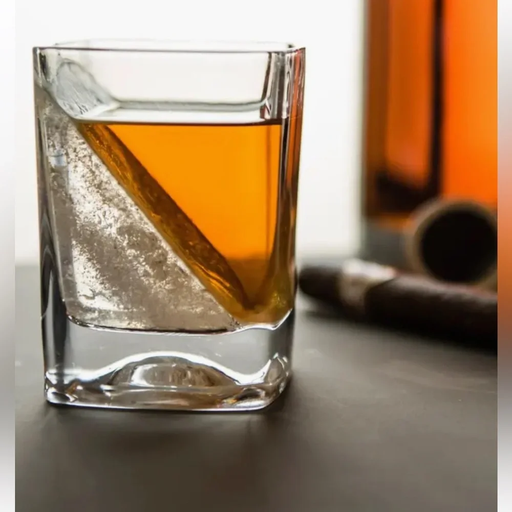 Set of Two Glass Corkcicle Whiskey Wedge, Glass with Silicone Ice Mold. NWOT 🥃